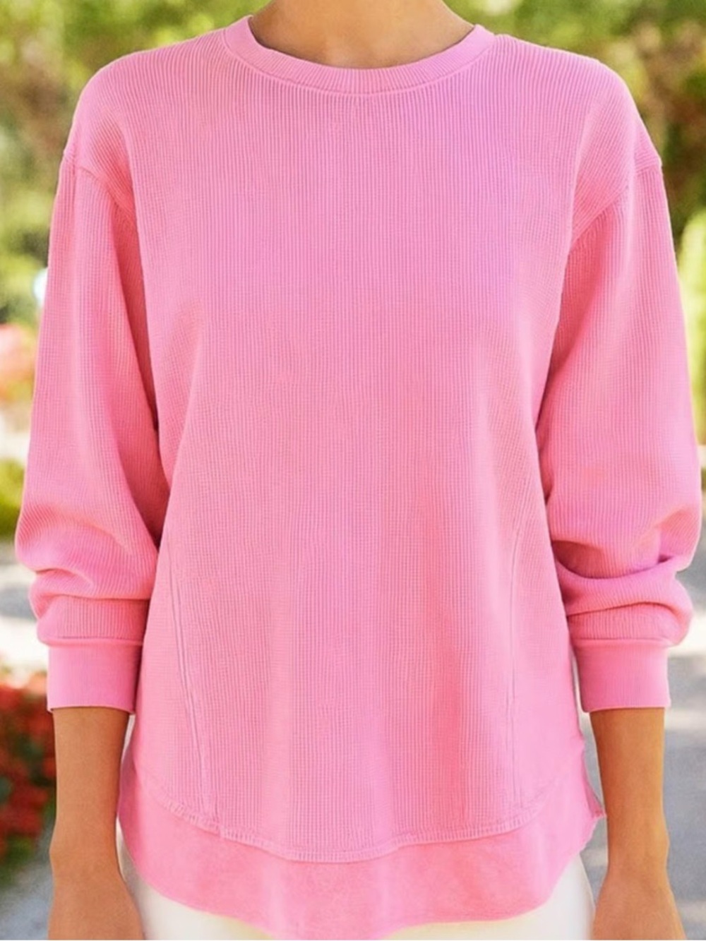 Sunnyside by Sunday Pink Waffle Thermal Long Sleeve size medium